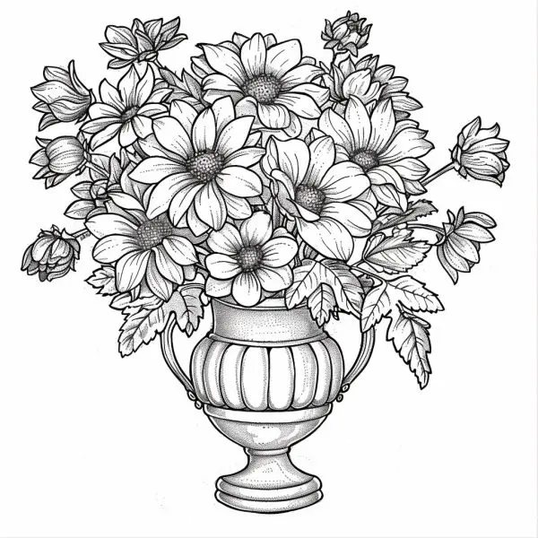 Coloring vases - helping children develop their ability to combine natural colors.