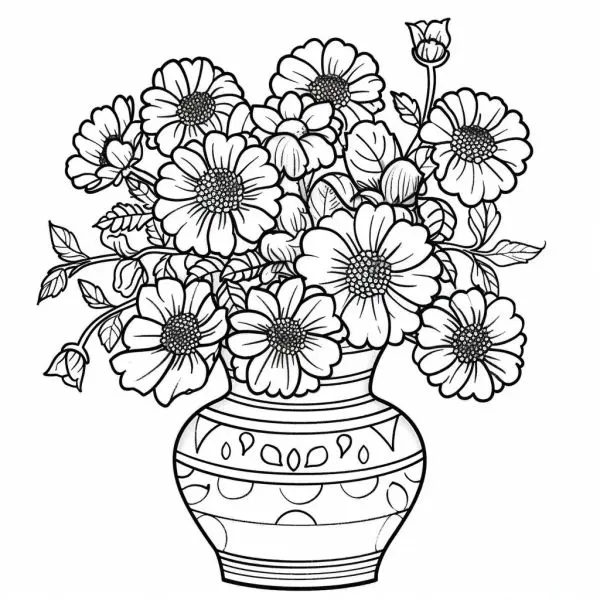 Coloring beautiful flower vases, helping children to play and learn effectively.