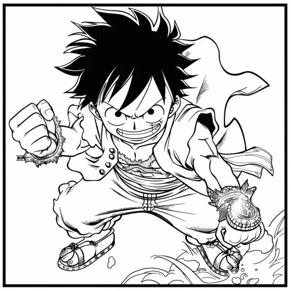 Em bé sẽ thích khi tô màu cho những bức tranh Luffy mát mẻ!