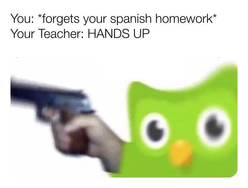 Duolingo Meme cầm súng vui nhộn