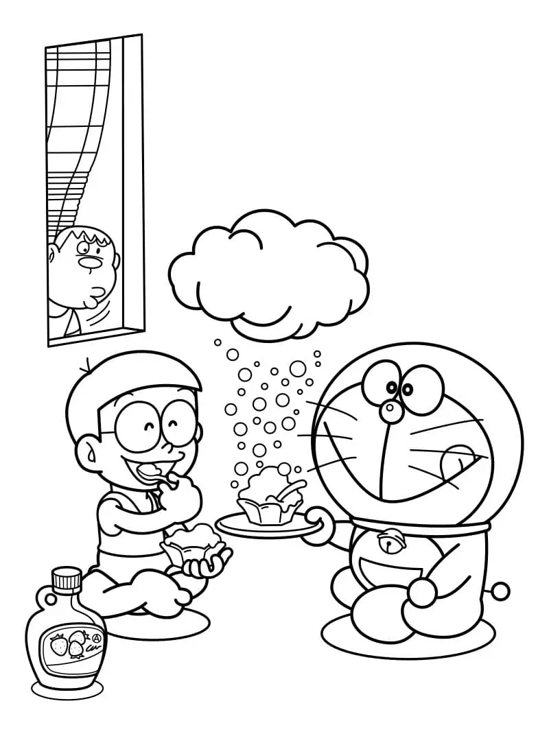 Babies will be fascinated with the lively and close Nobita coloring paintings.