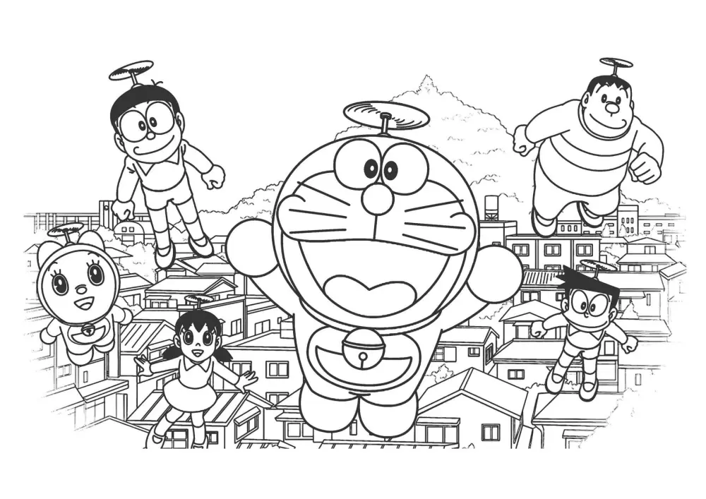 Download the free Nobita color painting set, your baby will be creative and unlimited.