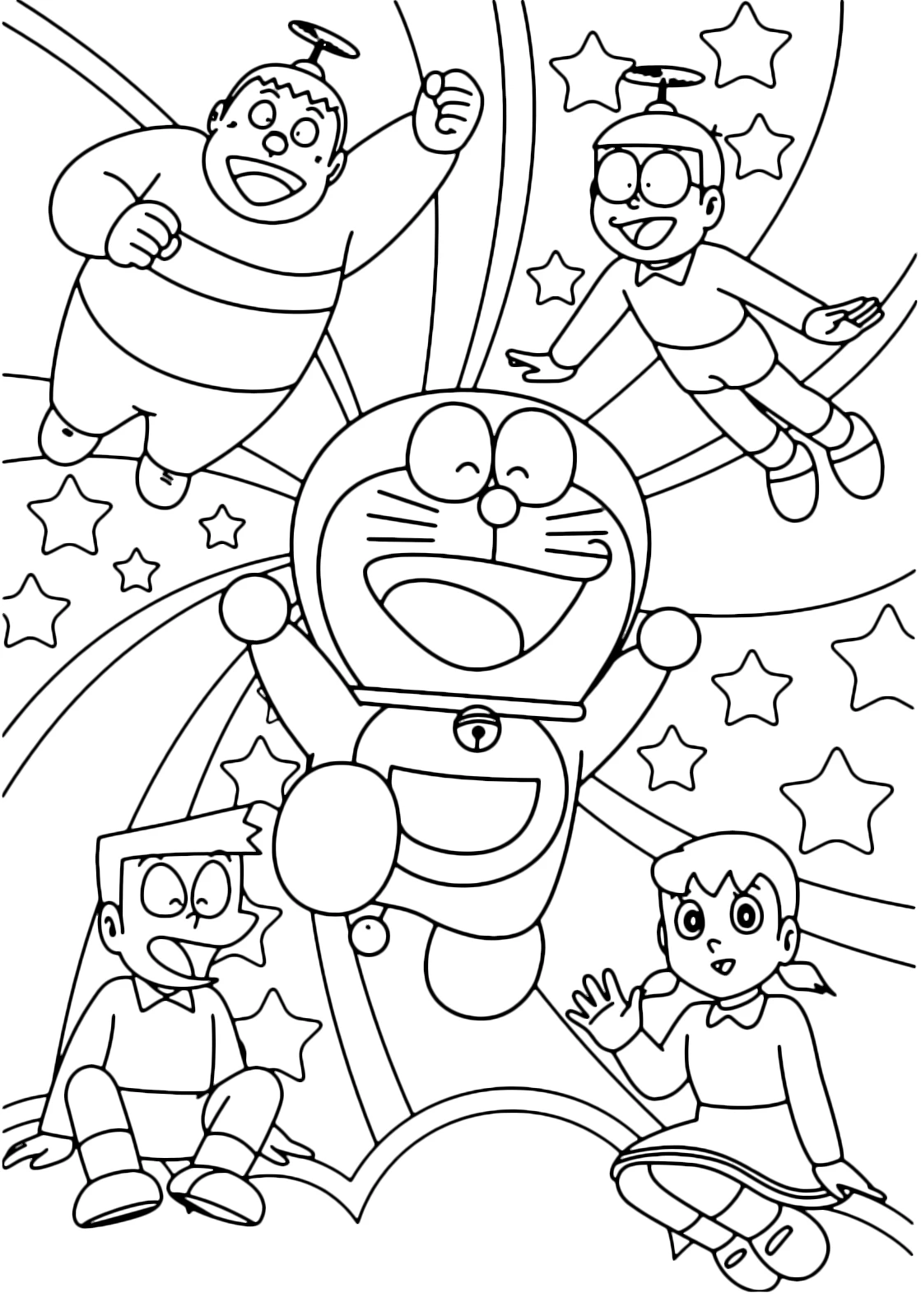 Nobita coloring - Interesting activity helps children develop creativity.