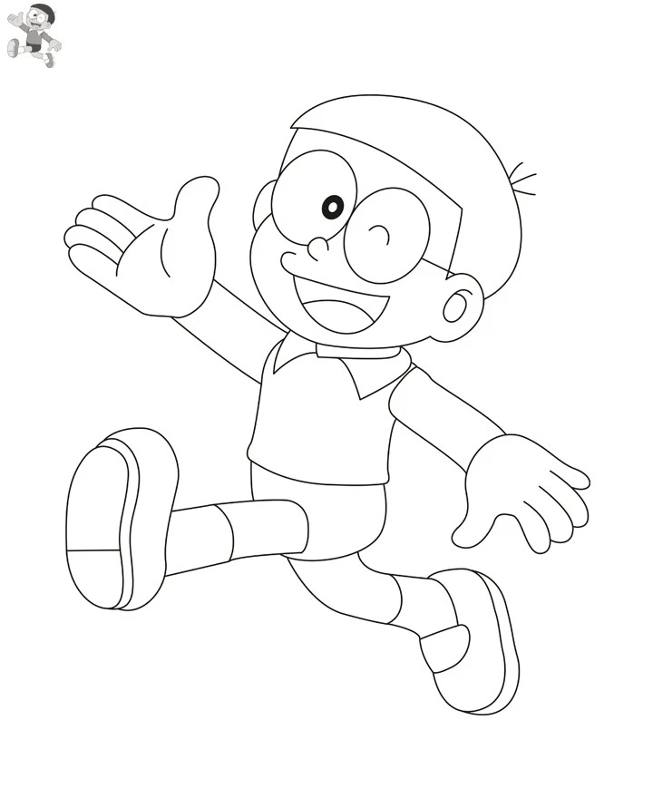 Coloring Nobita - Babies studying and playing, developing creativity.