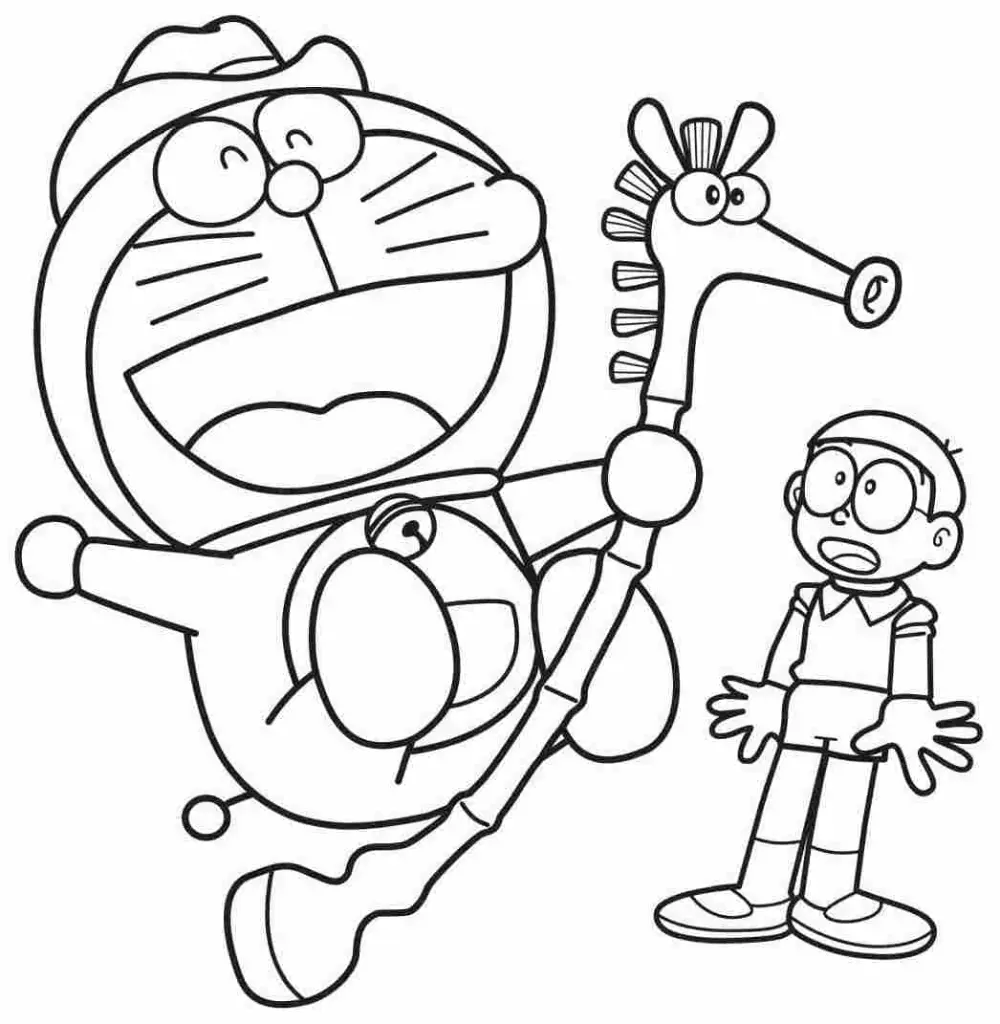 Coloring Nobita - Useful activity helps children develop painting thinking.