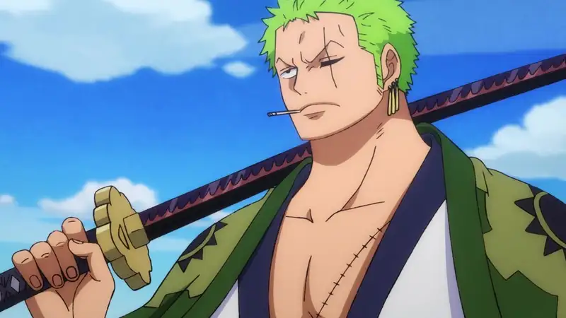 Hình ảnh của Roronoa Zoro với những đường nét mạnh mẽ