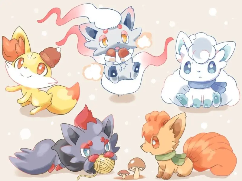 Chibi Pokemon bức ảnh dễ thương với đôi mắt tròn lớn