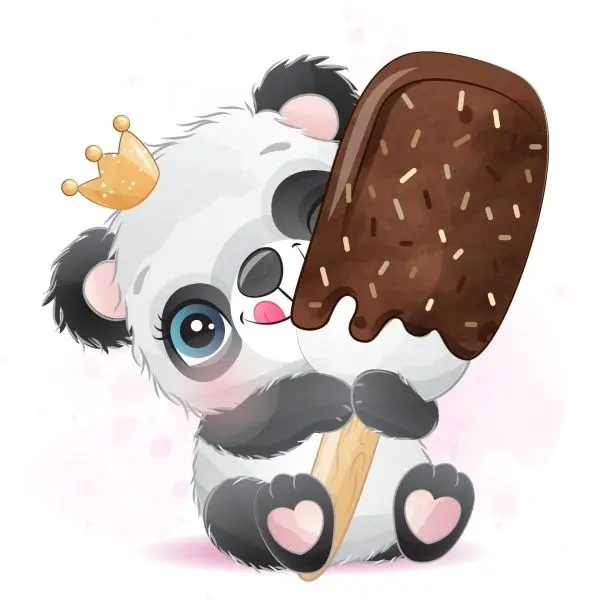 Hình nền Chibi Panda, mang lại cảm giác thuần khiết và dễ thương