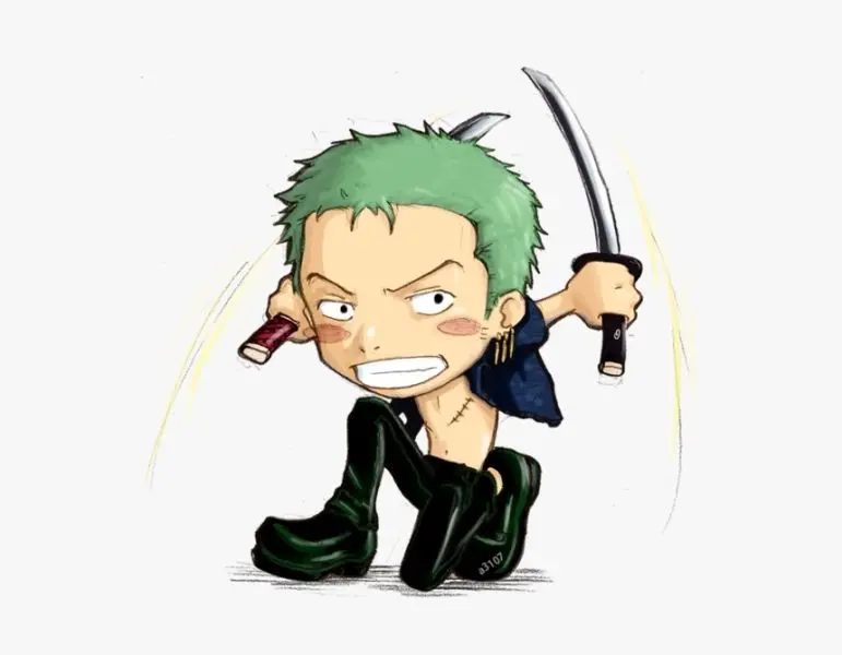 Ảnh Zoro Chibi là mặt đứng nhất bên thuyền