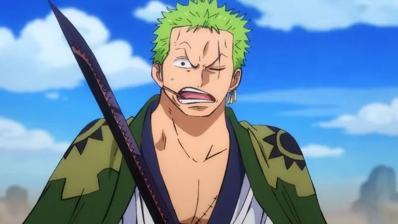 Zoro Chibi nhất đứng trên tường