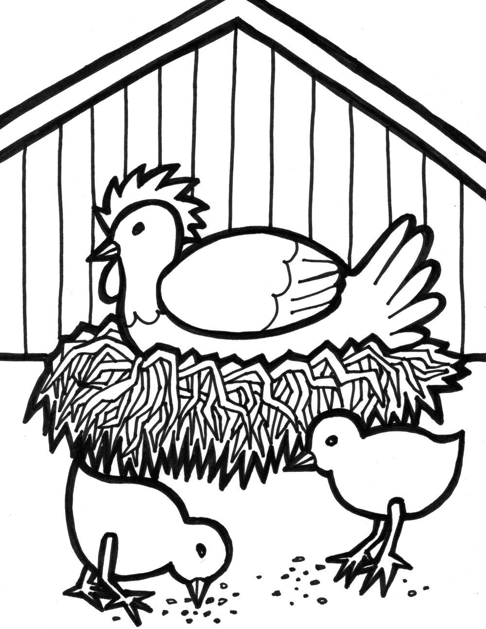 Coloring chicken - Interesting educational activities for children who love animals.