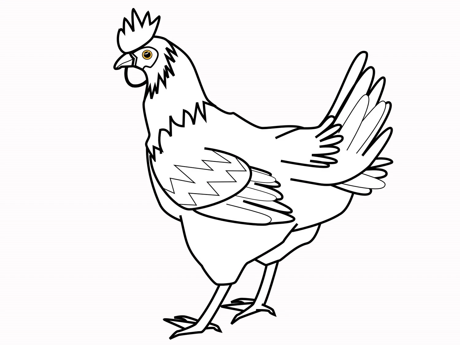 Cute chicken coloring, helping children learn more about the farm.