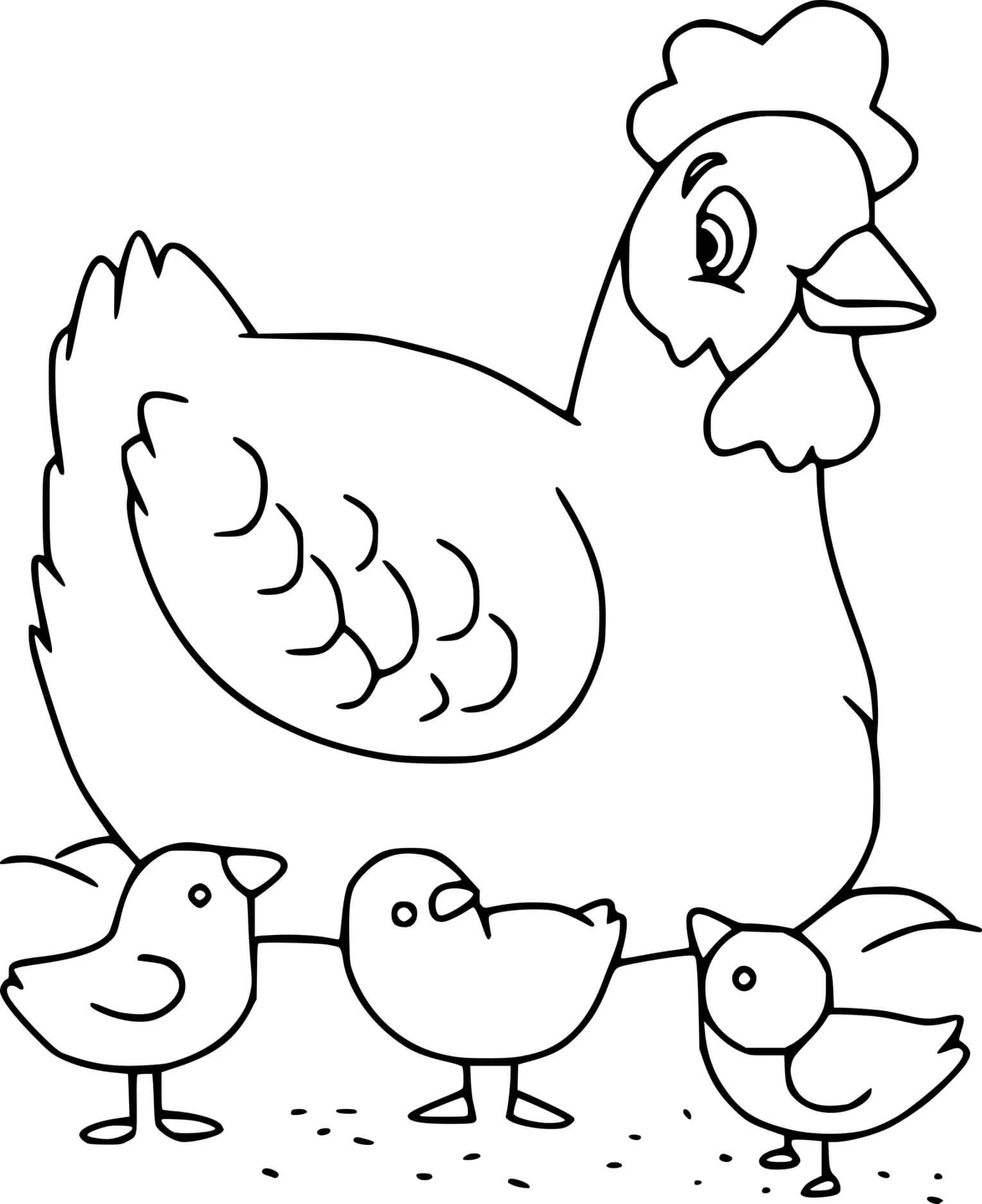 Download the free chicken coloring set, your baby will learn how to color easily.