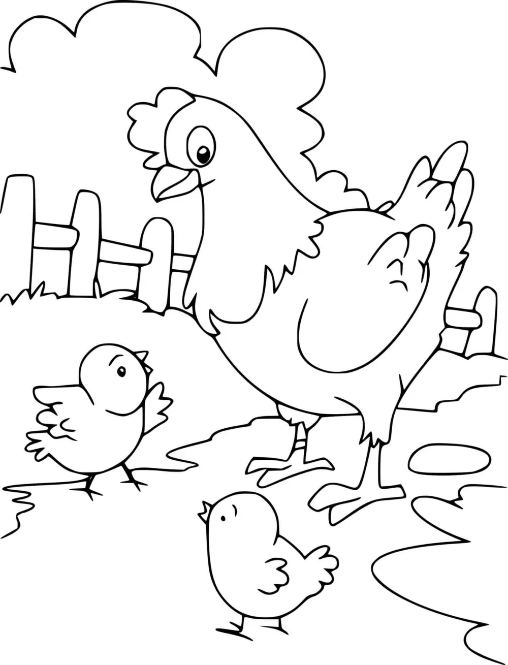 Babies will be excited about coloring the chicken colorful and funny.