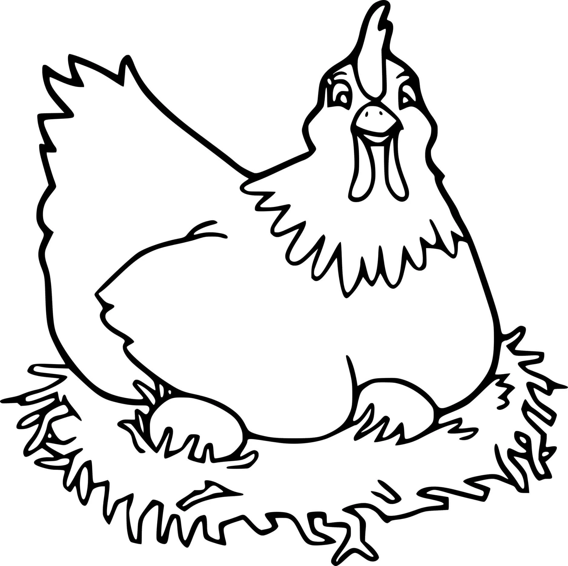 Coloring chicken - Baby learning and playing, developing creative skills.