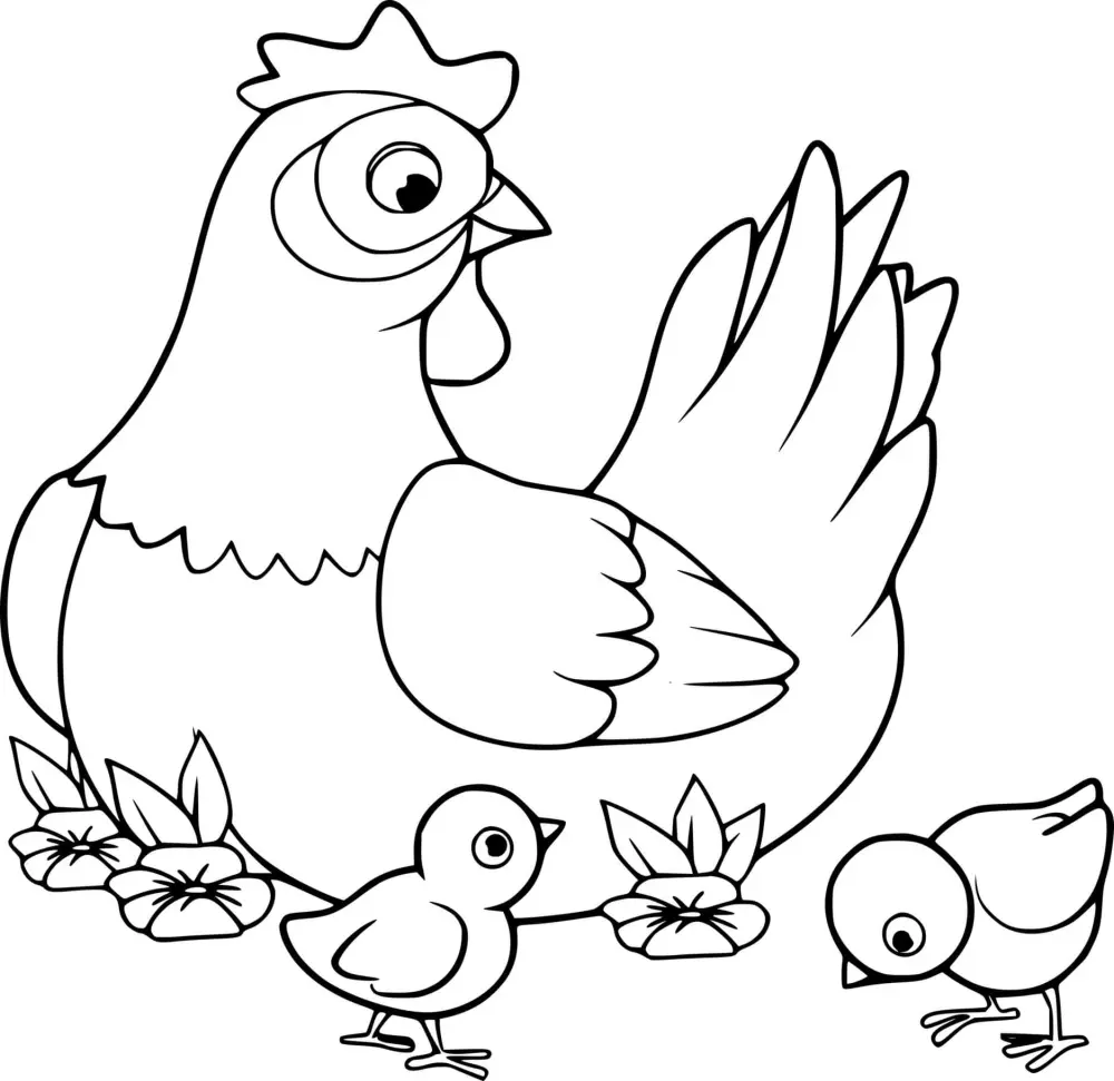 Download free chicken coloring paintings, interesting and useful activities for children.